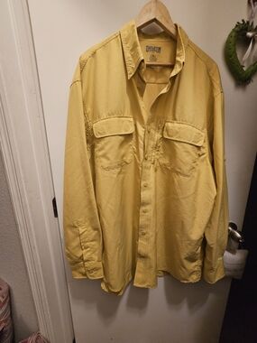 Duluth Trading Co Gorpcore Yellow Coolplus Technical Outdoor Shirt L Tall